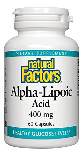 Natural Factors, Ácido Alfa Lipoico 400 Mg, Respaldo Antiox