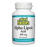 Natural Factors, Ácido Alfa Lipoico 400 Mg, Respaldo Antiox