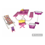 Mesa De Camping Picnic Barbie - Juguete Original