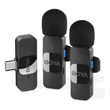 Sistema De Microfone Lapela Boya By-v20 Usb C Sem Fio 2.4ghz