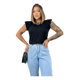 Blusa Feminina Babado Blusinha Regata Lançamento Tendência 