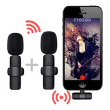 Microfone Lapela Sem Fio 2 Em 1 Compatível iPhone Lightning