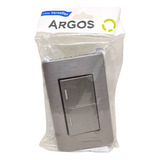 Apagador Doble Argos 8841900 Con Placa Acero Inoxidable 127v