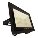 Proyector Reflector Led 50w Luz Cálida Glowlux - E. A. - Color De La Carcasa Negro Color De La Luz Blanco Cálido