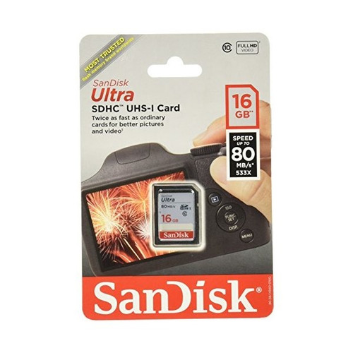 Sandisk Ultra Sdhc 16gb 80mb / S C10 Tarjeta De Memoria Flas