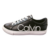 Tenis Calvin Klein Original Cabre Negro Blanco + Envío Grati
