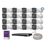 Kit 16 Camaras Ip Hikvision 2 Mpx 1080p 2tb Cable Nvr 16 Ch