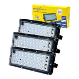 3 Pz Reflector Neon Led Uv Luz Negra 50w Con Lupa Ip65 