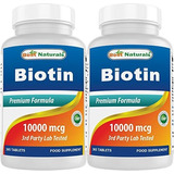 Set De 2 Biotina 10.000 Mcg 365 Tabletas C/u Best Naturals