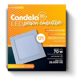 Plafon Cuadrado Embutir Led 12w = 70w Cálido 170x170 Packx10