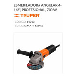 Esmeriladora Angular Pulidora Truper 4 1/2 700w Cortadora