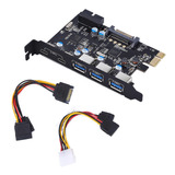 Placa Pci-e Usb 3.0 Usb 3.1 Controladora 3a2c Com Cabos