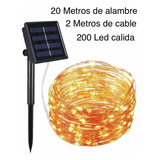 Luces De Navidad Y Decorativas Deco Estrella Guirnalda Solar 20m De Largo 6v - Blanco Cálido