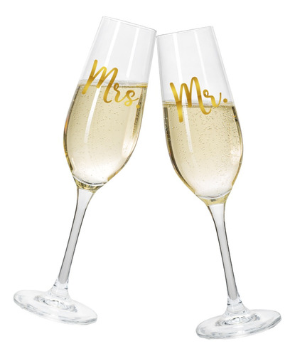 Copas Champagne Para Novios Mrs Y Mrs Para Brindis Boda