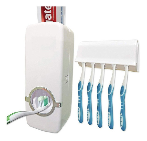 Dispensador De Crema Dental Y Soporte Para 5 Cepillos