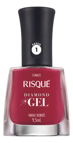 Esmalte Diamond Gel Vinho Bordo Manicure Risque 9,5ml