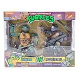 Tmnt Tortugas Ninja Leonardo Vs Rocksteady Playmates