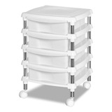 Organizador Branco Multiuso Quarto/cozinha 616-4 Gaveteiro P