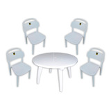 Set 4 Sillas Canada Y 1 Mesa  Redonda  Mascardi Blanca