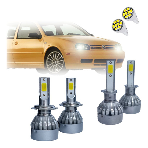 Kit Lâmpadas Golf 4 Led Farol Alto E Baixo 2002 2003 2004