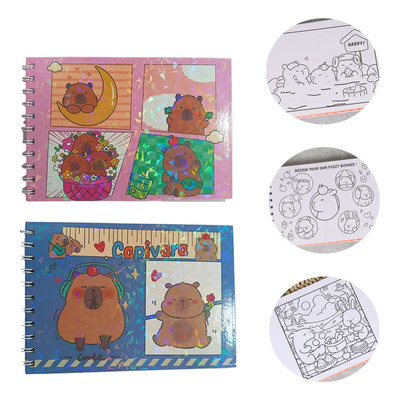 Set De Colorear De Capibara De 2 Piezas: Libro De Dibujos An
