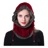 Pasamontañas Gorro Cuello Lana Mujer Invierno Con Corderito