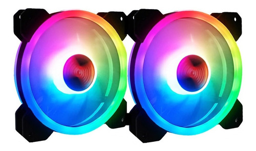 Kit 2 Cooler Rgb Fan 120mm (12cm) Dupla Face Para Gabinete