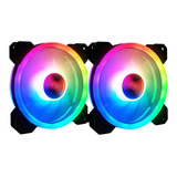 Kit 2 Cooler Rgb Fan 120mm (12cm) Dupla Face Para Gabinete