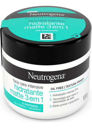 Neutrogena Face Care Intensive Creme Facial Hidratante Matt