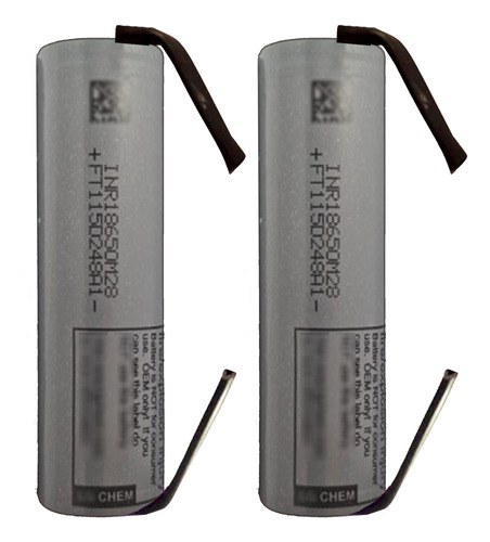 2 Celula 18650 Chem 2800mah Inr18650m28 10a Bateria 18650