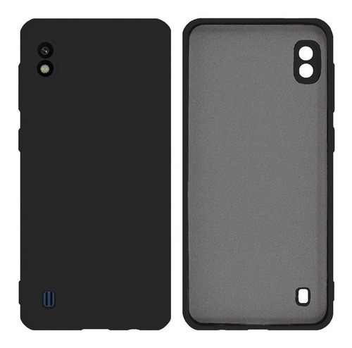 Capa Case Silicone Proteção Camera Para Samsung Galaxy A10 Cor Preto Liso