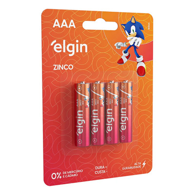 Pilha Zinco Aaa Palito R03 Blister 4 Unidades Elgin | MercadoLivre