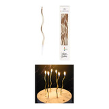 6 Velas Curvas Color Champagne