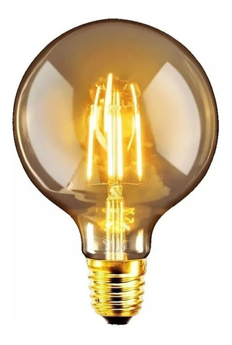 Pack X10 Lampara Filamento Led Globo Golden Eco G80 6w E27 