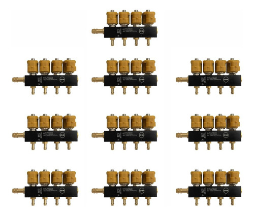 Riel De Inyectores De Gas Lp O Gnv 3ohm 4 Cil. X 10 Unidades