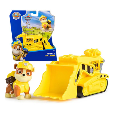 Paw Patrol Vehículo 16 Cm Con Figura - Spin Master Color Rubble | MercadoLibre