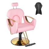 Silla Para Estetica Hdraulica Reclinable 360g Rosa Luxmars 