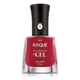 Esmalte Risqué Diamond Gel Vinho Bordô Cremoso 9,5ml