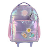 Mochila Trendy 27687 18 PuLG Escolar Diseño Color Lila