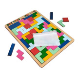 3 Mega Impress Mini Tetris Brinquedo Educativo Madeira Jogo Raciocínio