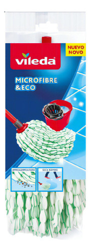 Repuesto Eco Mop Vileda Mop Microfibra Reutilizable Lavable Color Verde