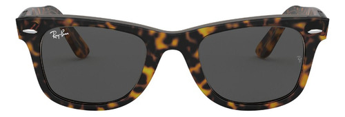 Anteojos De Sol Ray-ban Wayfarer 0rb2140 50, Diseño Cuadrado, Color Tortuga Con Marco De Acetato Color Tortuga Pulida, Lente Marrón Espejeada, Varilla Tortuga De Acetato