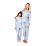 Kit Mãe E Filha Pijama Americano Inverno Confortável Frio