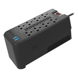 Regulador Automático De Voltaje Forza Fvr-1222usb 1200va600w Color Negro