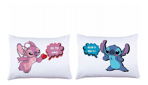 Kit Fronhas Personalizada Stitch E Angel  Azar O Seu  2023