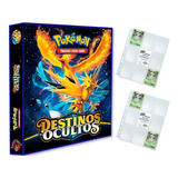 Álbum Pasta Fichário Pokemon + 20 Folhas Destinos Ocultos