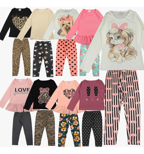 Kit 5 Conjunto Infantil Meia Estação Roupa Menina Oferta