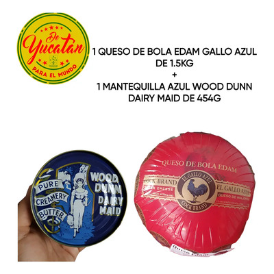 Queso De Bola Gallo Azul 1.5 Kg Y 1 Mantequilla Azul 454g | Envío gratis