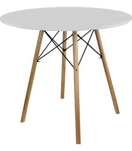 Mesa Jantar Redonda Mdf 80cm Eiffel Charles Eames