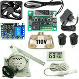 Kit Para Chocadeira 110v Termostato Timer Motor Chavinha